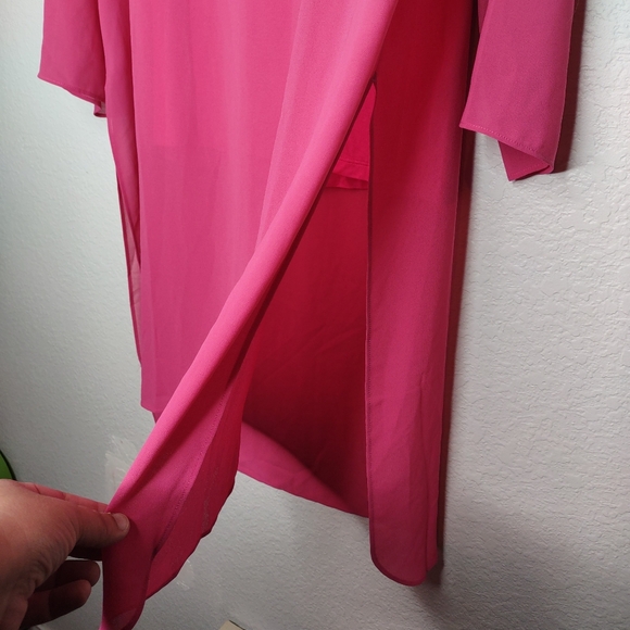 Soft Surroundings Womans Size M chiffon Jennifer Blouse in Magenta - Picture 3 of 8